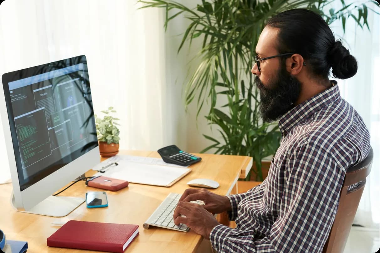 Professional at work in the backend development role the internship prepares you for