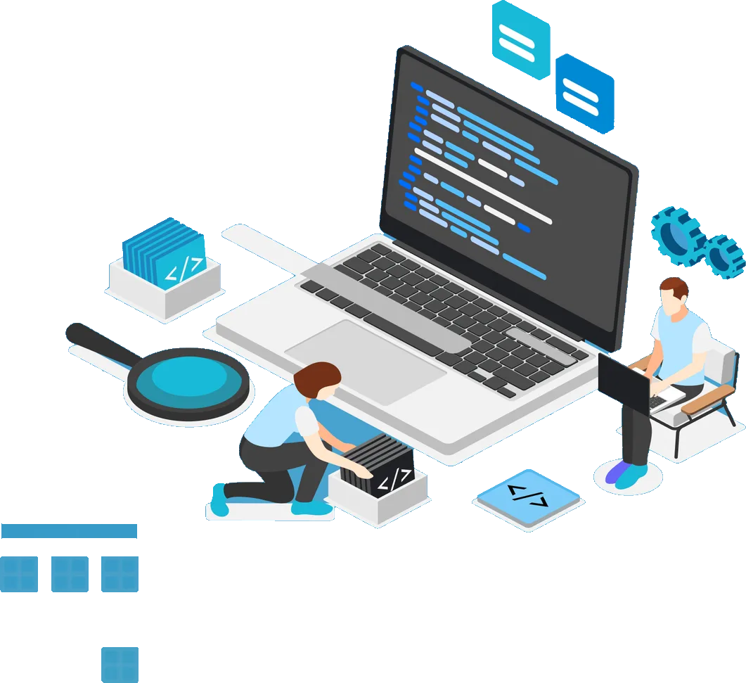 Student building a responsive React interface during the frontend development internship at Icanio Tech School