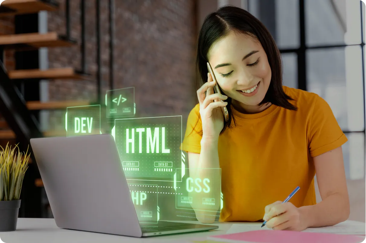 Professional at work in the frontend development role the internship prepares you for