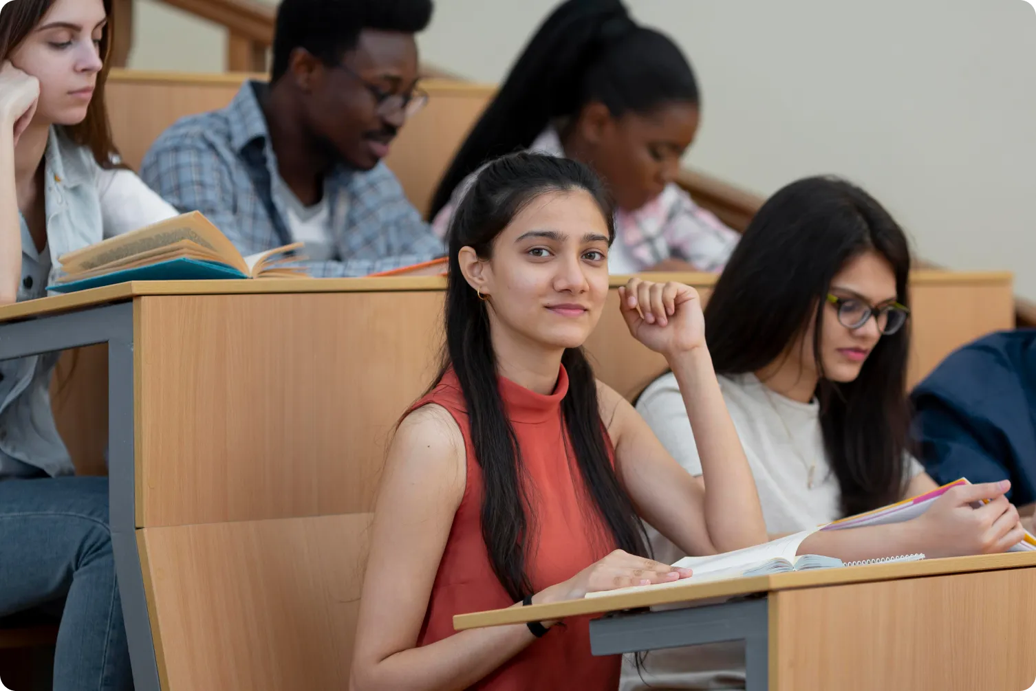 Students attending value added courses in a classroom